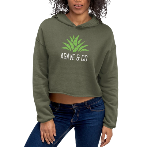 Agave & Co. Crop Hoodie (Olive)